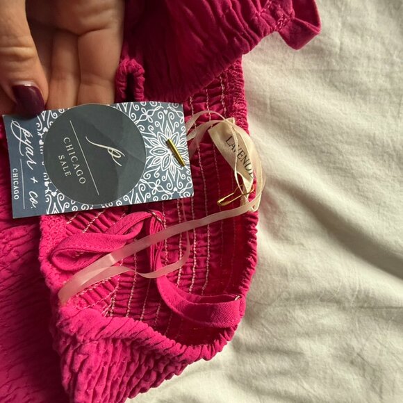 NWT Pink Smocked Tiered Maxi Dress - Picture 4 of 5